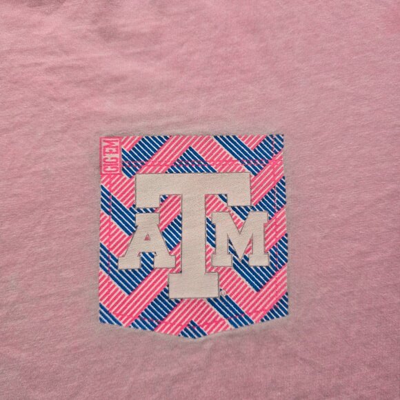 Texas A&M Aggies Tshirt Mens XL Pink‎ Classic Short Sleeve NCAA Football Sports - Picture 3 of 10